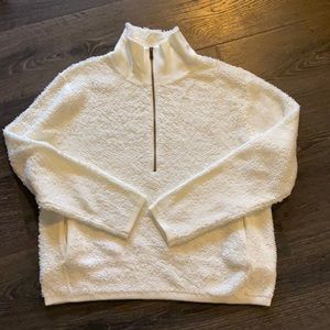 Tea berry and Weave cream sweater